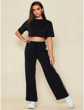 Dámske tepláky VIBEBEX v jednej veľkosti čierne FashionStreet UY2291 Dámske tepláky VIBEBEX v jednej veľkosti čierne FashionStreet UY2291