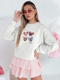 Dámska nadrozmerná mikina so srdiečkami MADELIN sivá FashionStreet BY1459