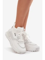 Buty Sportowe Damskie Na Platformie Big Star SS274510 Białe