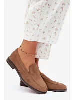 Dámske mokasíny Loafersy z ekologického semišu, hnedé, Laisie Dámske mokasíny Loafersy z ekologického semišu, hnedé, Laisie
