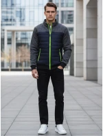 Pánska prechodná bunda prešívaná tmavomodrá FashionStreet TX4396