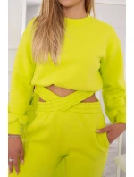 Zateplená súprava s krátkou mikinou pistácie