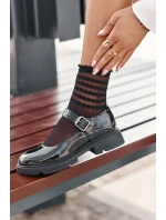 Lakierowane Półbuty Damskie Z Paskiem Czarne Vinceza 62179