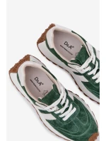 Sně sneakersy z nubuku na masivní platformě D&A GR61-5986 Zelené