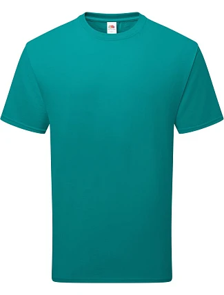 Tričko Fruit of the Loom Pure Cotton T z hrubej bio bavlny 16.1362, farba ocean teal
