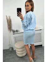 Blúzka + pruhované šaty modré