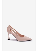 Podpätky s výrezmi a zlatou prackou Vinceza 62288 Beige Podpätky s výrezmi a zlatou prackou Vinceza 62288 Beige
