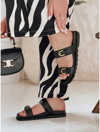 Dámske žabky s prackami NICE MOVE black FashionStreet ZY0887 Dámske žabky s prackami NICE MOVE black FashionStreet ZY0887