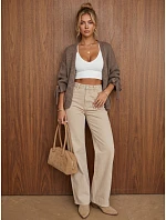 Dámsky oversize kardigán bez zapínania, hnedý, FashionStreet MY2565 Dámsky oversize kardigán bez zapínania, hnedý, FashionStreet MY2565