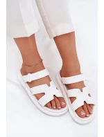 Gumowe Klapki Damskie Z Paskiem Białe Tavirae