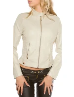 Sexi motorkárska bunda VK2 cream - Koucla Sexi motorkárska bunda VK2 cream - Koucla