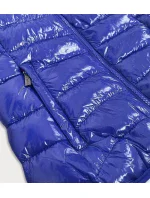 Svetlo modrá dámska lesklá vesta so stojačikom (B0107) Svetlo modrá dámska lesklá vesta so stojačikom (B0107)