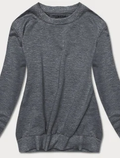 Tmavosivá tenká dámska tepláková mikina so sťahovacími lemami (68W05-5)