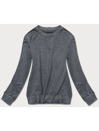 Tmavosivá tenká dámska tepláková mikina so sťahovacími lemami (68W05-5)