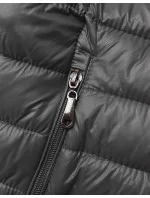 Prešívaná vesta v grafitovej farbe s kapucňou (16M9138-105)