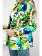 Bavlnená bunda s potlačou a gombíkom zelená