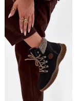 Ocieplane Botki Trapery Damskie Czarne Zenaya Ocieplane Botki Trapery Damskie Czarne Zenaya