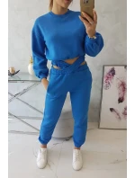 Hrejivá súprava s krátkou mikinou nevädzovo modrá