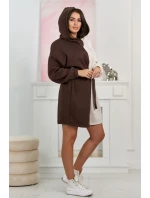 Izolovaná dvojfarebná mikina hnedá + béžová melanž