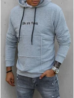 Pánska sivá mikina FashionStreet BX5475 Pánska sivá mikina FashionStreet BX5475