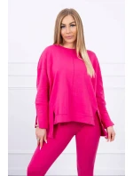 Súprava s oversize blúzkou fuchsiovej farby Súprava s oversize blúzkou fuchsiovej farby
