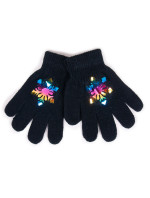 Dievčenské päťprsté rukavice Yoclub s hologramom RED-0068G-AA50-003 Black