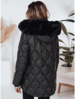 Dámska zimná bunda LUMORE prešívaná s kapucňou čierna FashionStreet TY5016