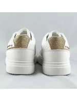 Bielo-zlaté šnurovacie dámske sneakersy (RC-03)