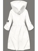 Tenký asymetrický dámsky prehoz cez oblečenie v smotanovej farbe (B8117-26) Tenký asymetrický dámsky prehoz cez oblečenie v smotanovej farbe (B8117-26)