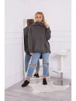 Zateplená mikina so zipsom na chrbte grafitová Zateplená mikina so zipsom na chrbte grafitová