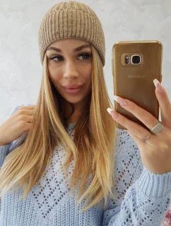 Tenká čiapka Grace K211 tmavo béžová