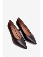 Lakierowane Czółenka Na Szpilce Czekoladowe Gavrielle