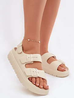 Dámske penové sandále na platforme Big Star TT274A032 light beige