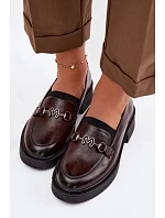 Kožené dámské mokasiny s ozdobným detailem Vinceza 39985 Čokoládové