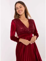 Dámske spoločenské šaty IT SK 16919.04P bordová - FPrice