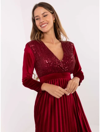 Dámske spoločenské šaty IT SK 16919.04P bordová - FPrice