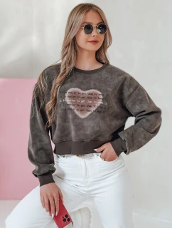 Dámska nadrozmerná mikina so srdcom DESSER graphite FashionStreet BY1464