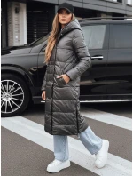 Dámska zimná dlhá prešívaná bunda s kapucňou čierna FashionStreet TY5482