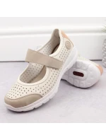 Pohodlné šnurovacie topánky Rieker W RKR575A beige