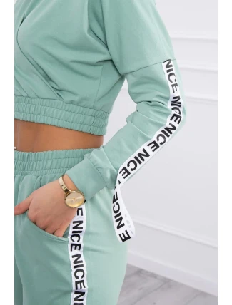 Sada s ozdobnými stuhami tmavo mätová