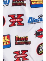 Pánske kúpacie kraťasy - 00S0L6-0NDAC-100 - biela/potlač - Diesel