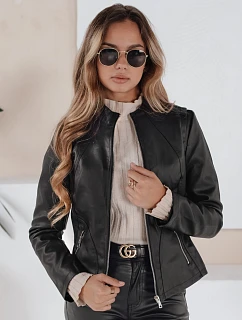 Dámska kožená bunda TY5201 čierna - FashionStreet