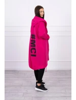 Fuchsiová bunda s potlačou nadmernej veľkosti Fuchsiová bunda s potlačou nadmernej veľkosti