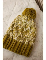 Milano fleecová čiapka K203 ecru melange+kiwi