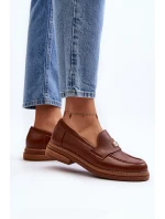 Zazoo 20165 Skórzane Mokasyny Damskie Brązowe