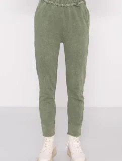 Teplákové nohavice 15891 khaki