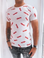 Pánske biele tričko s potlačou FashionStreet RX5269 Pánske biele tričko s potlačou FashionStreet RX5269