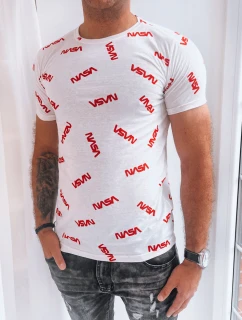 Pánske biele tričko s potlačou FashionStreet RX5269