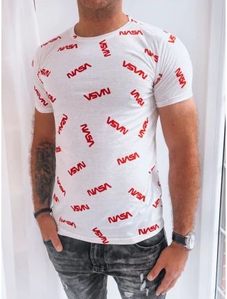 Pánske biele tričko s potlačou FashionStreet RX5269 Pánske biele tričko s potlačou FashionStreet RX5269