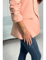 Elegantné sako s klopami marhuľovej farby